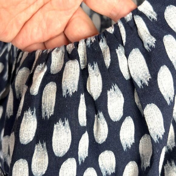 NWOT Patagonia Blue Polka Dot Hemp - Cotton Blend Sleeveless Drawstring Dress - Picture 7 of 13